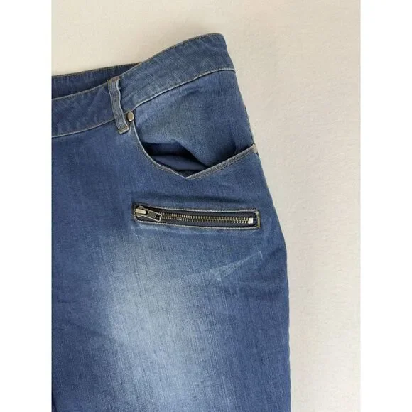 Boo Radley Ankle Jeans Zipper Pockets Moto Grunge Emo Goth Womens Size 16 - Picture 7 of 12